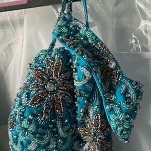 Sherri Hill Blue Beaded